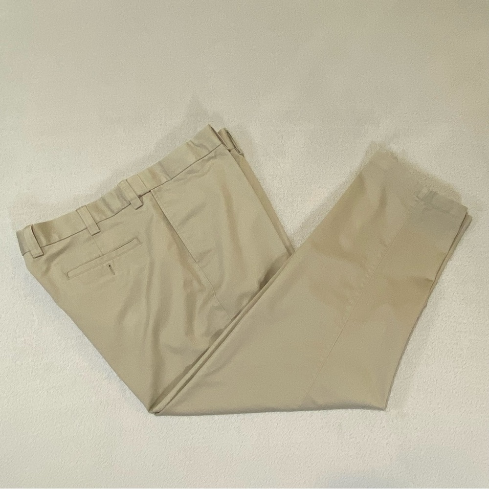 Oak Hill Men's Premium Pants 44W 30L Khaki Flat Front Slash Pockets